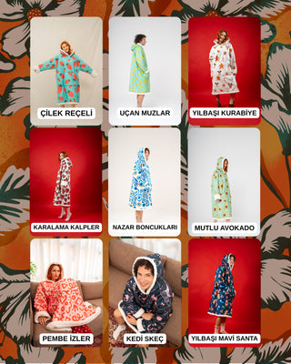 Ponji Çift Set – 2x Kapüşonlu Battaniye