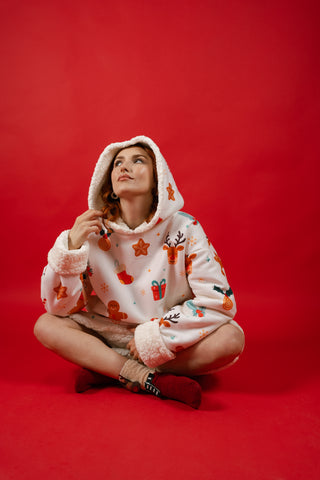 Ponji Kapüşonlu Battaniye - Yılbaşı Kurabiye