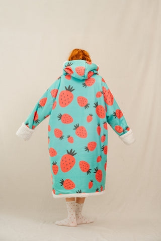 Ponji Kapüşonlu Battaniye - Çilek Reçeli