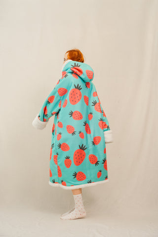 Ponji Kapüşonlu Battaniye - Çilek Reçeli