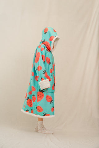 Ponji Kapüşonlu Battaniye - Çilek Reçeli