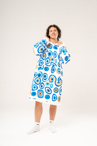 Ponji Kapüşonlu Battaniye - Nazar Boncukları