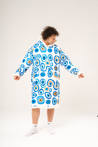 Ponji Kapüşonlu Battaniye - Nazar Boncukları