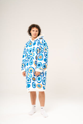 Ponji Kapüşonlu Battaniye - Nazar Boncukları