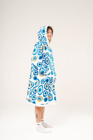 Ponji Kapüşonlu Battaniye - Nazar Boncukları