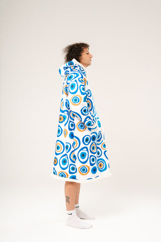 Ponji Kapüşonlu Battaniye - Nazar Boncukları