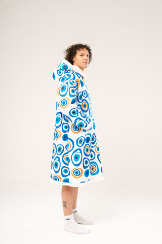 Ponji Kapüşonlu Battaniye - Nazar Boncukları