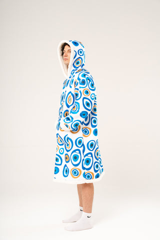 Ponji Kapüşonlu Battaniye - Nazar Boncukları