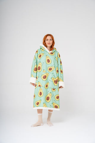 Ponji Kapüşonlu Battaniye - Mutlu Avokado