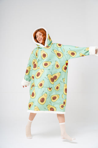 Ponji Kapüşonlu Battaniye - Mutlu Avokado