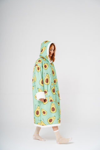 Ponji Kapüşonlu Battaniye - Mutlu Avokado