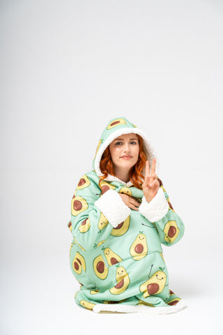 Ponji Kapüşonlu Battaniye - Mutlu Avokado