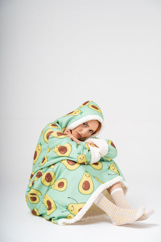 Ponji Kapüşonlu Battaniye - Mutlu Avokado