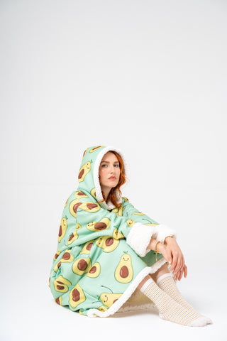 Ponji Kapüşonlu Battaniye - Mutlu Avokado