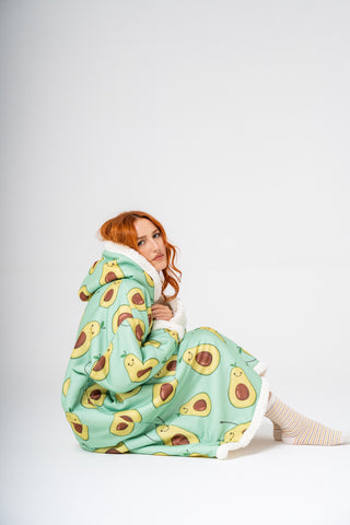 Ponji Kapüşonlu Battaniye - Mutlu Avokado