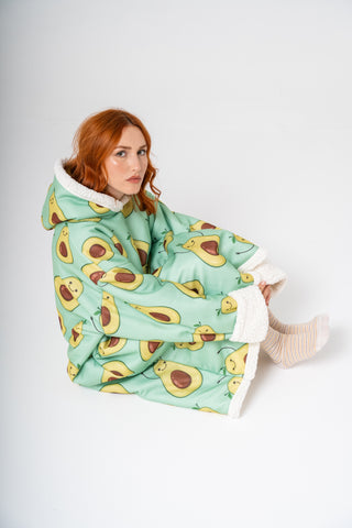Ponji Kapüşonlu Battaniye - Mutlu Avokado
