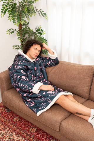 Ponji Kapüşonlu Battaniye - Kedi Skeç