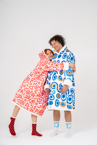 Ponji Çift Set – 2x Kapüşonlu Battaniye