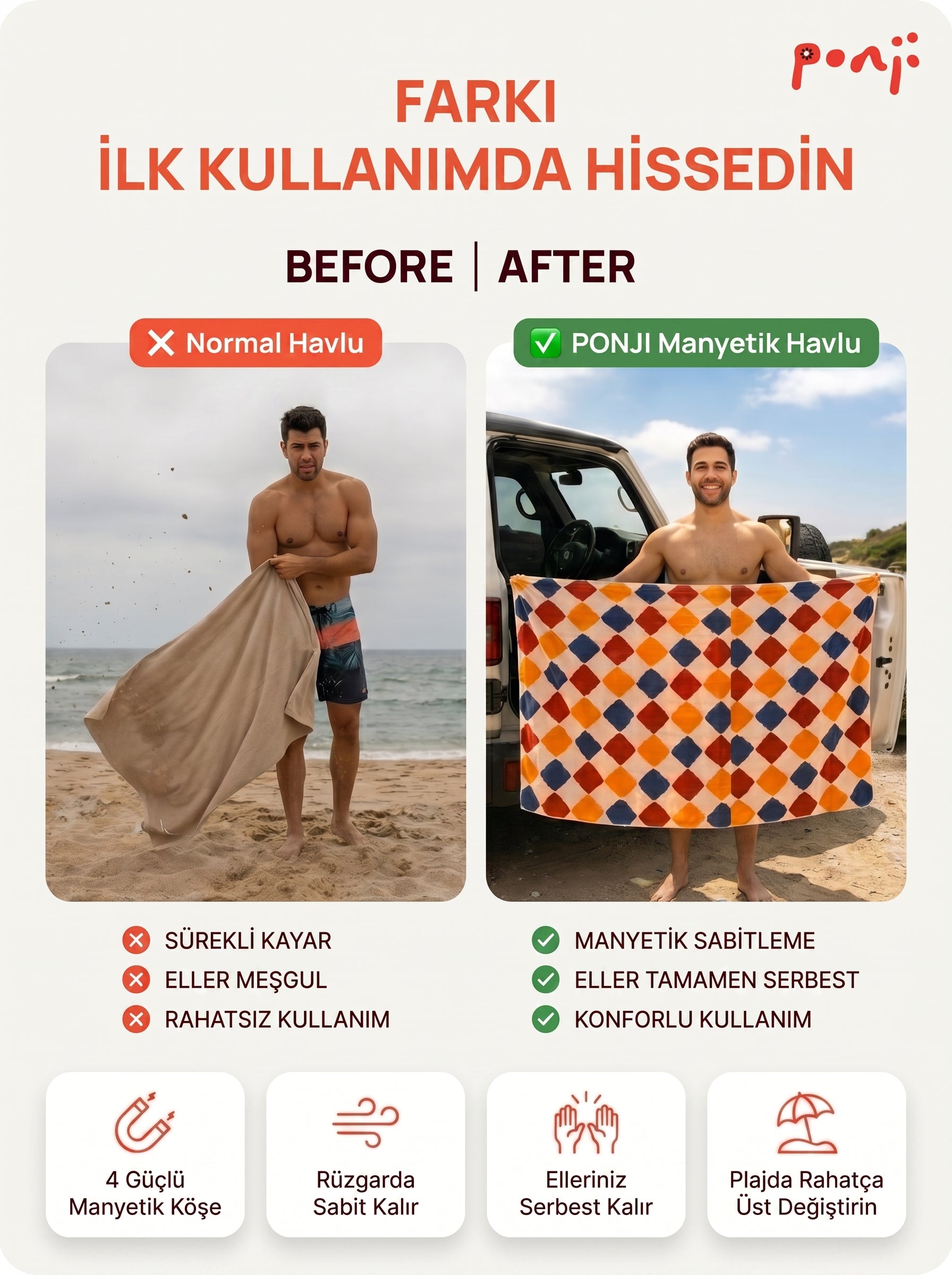 Mıknatıslı Havlu