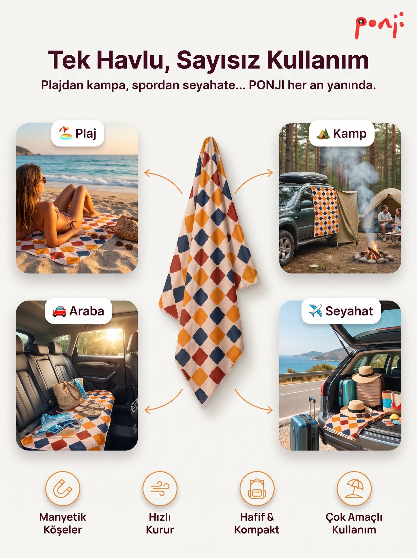 Mıknatıslı Havlu